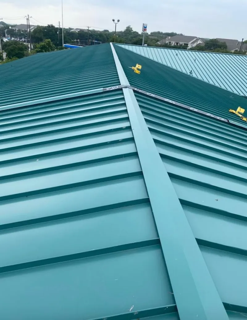 Green commercial metal roof ridge and valley for Metal Roof Repair in Orangeburg